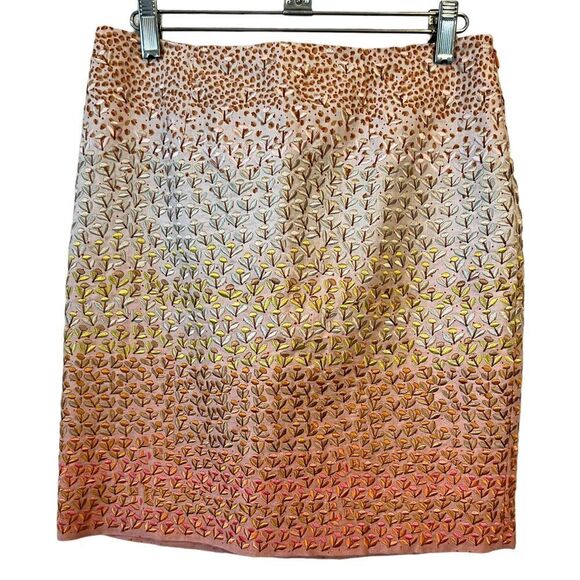 Anthropologie HD in Paris Linen Ombré Petal Pencil Skirt - Picture 7 of 8